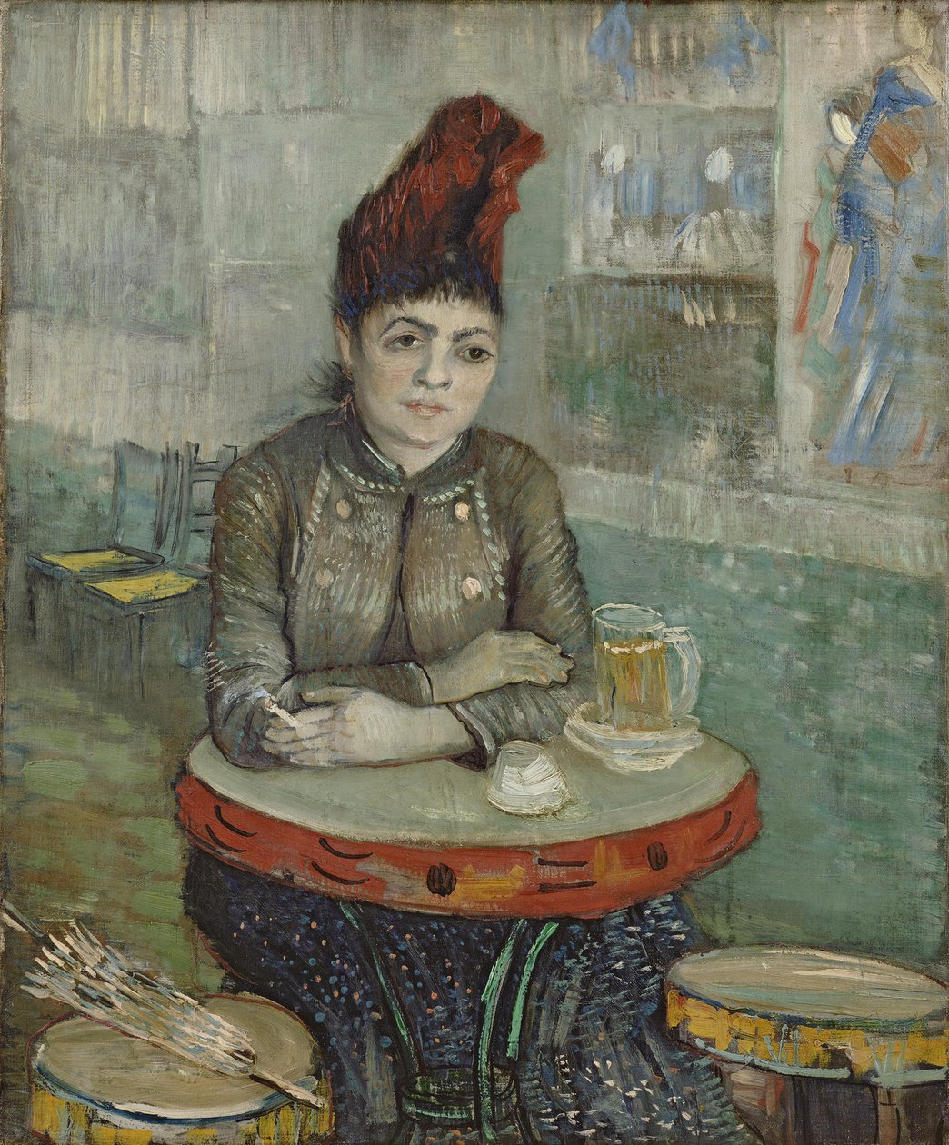 No café. Agostina Segatori em Le tambourin, 1887-1888 de Vincent van Gogh