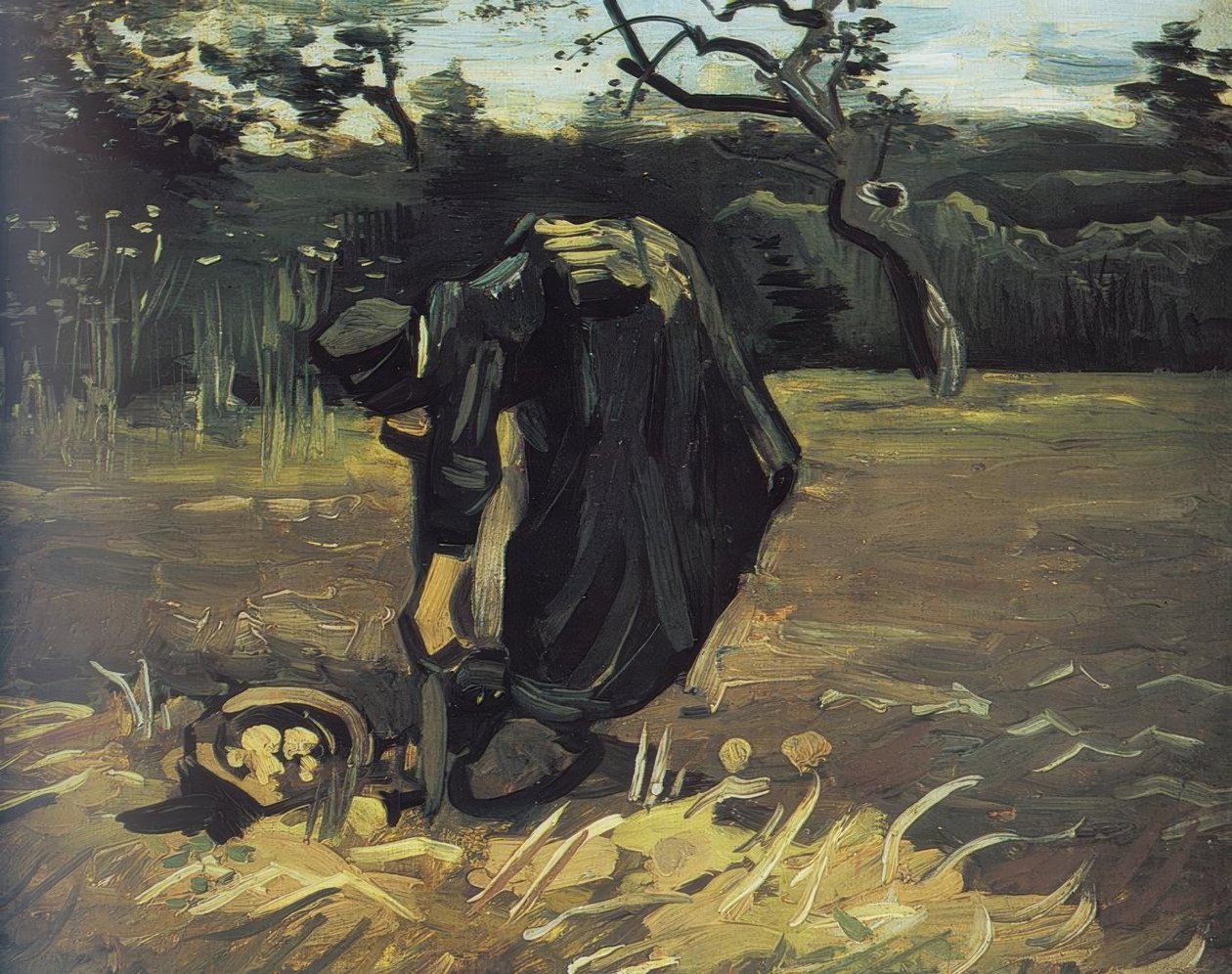 Mulher de cavar batata camponesa de Vincent van Gogh