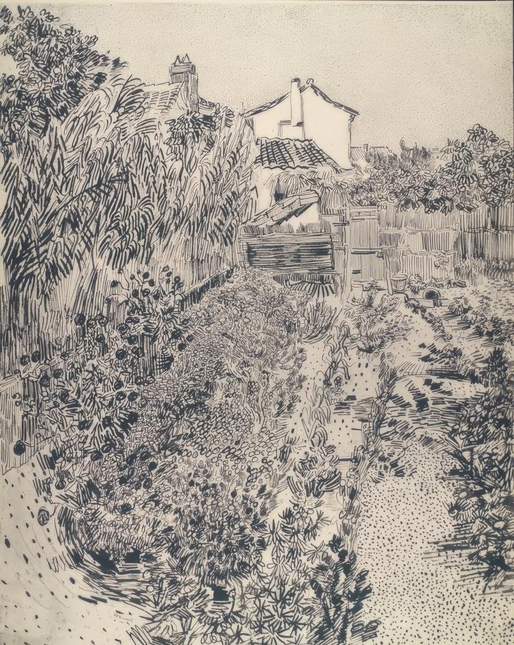 Jardim pequeno chalé de Vincent van Gogh