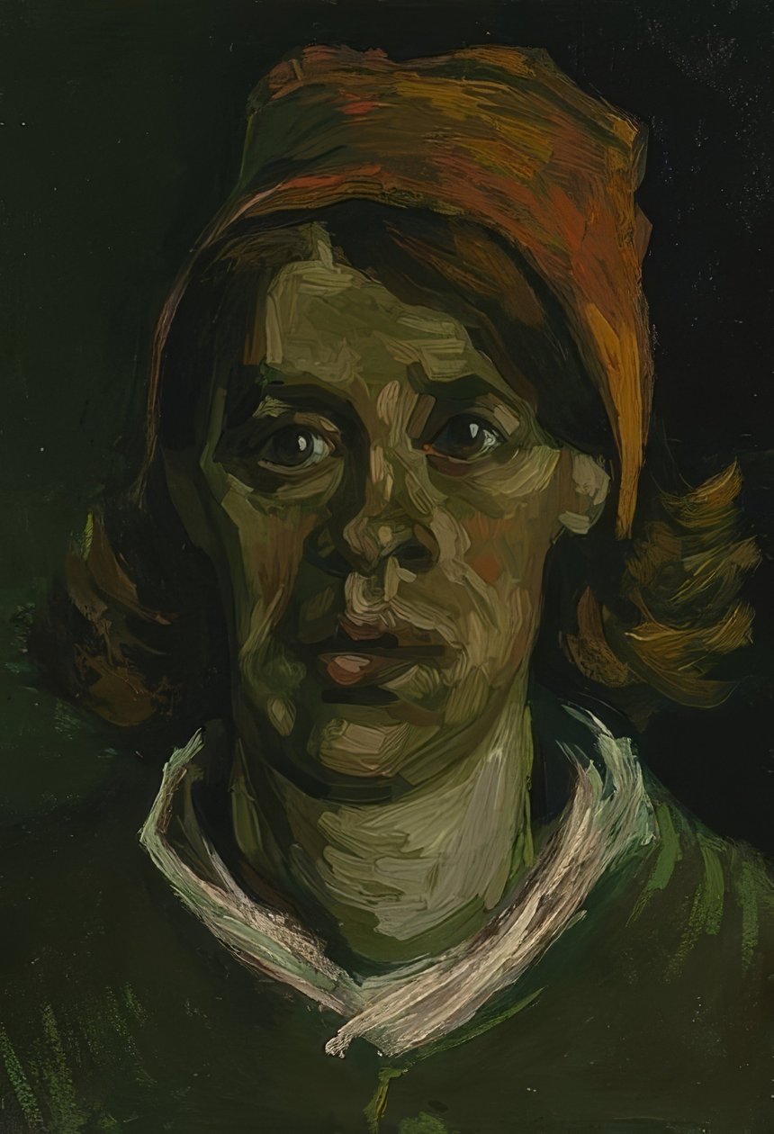 Cabeça de uma mulher. Nuenen, abril de 1885 de Vincent van Gogh
