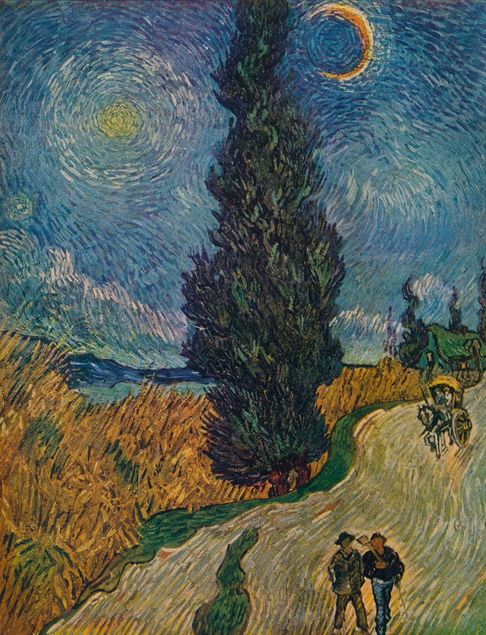 La Route Aux Cypres, 1890 de Vincent van Gogh