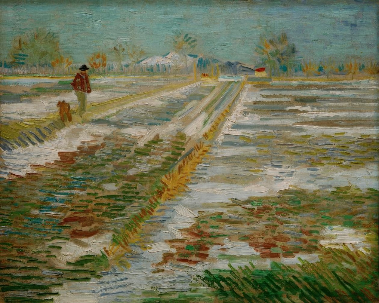 Paisagem com neve de Vincent van Gogh