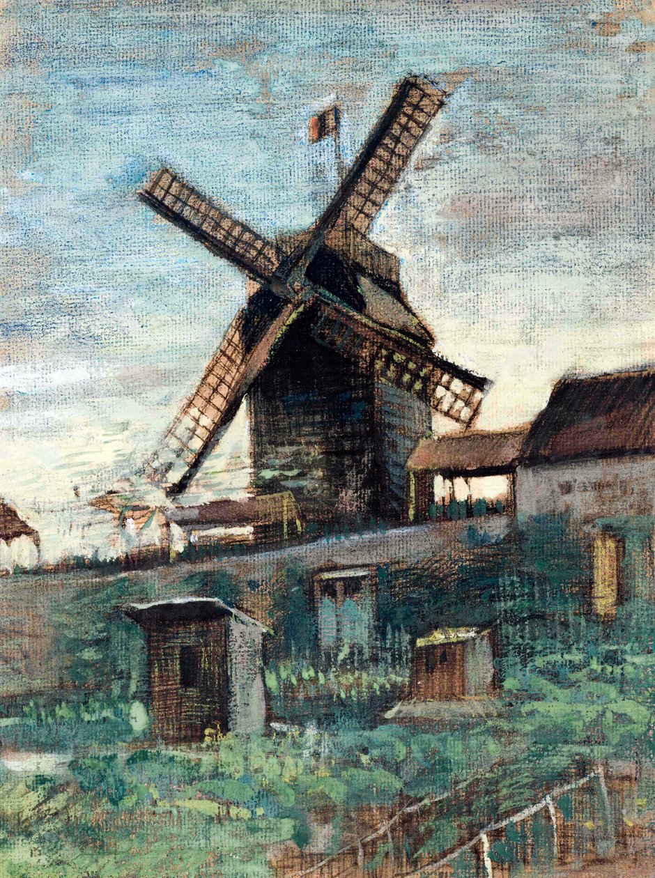 The Mill of Blute fin (um dos dois moinhos da Moulin de la galette) de Gogh, Vincent, van (1853-1890) de Vincent van Gogh