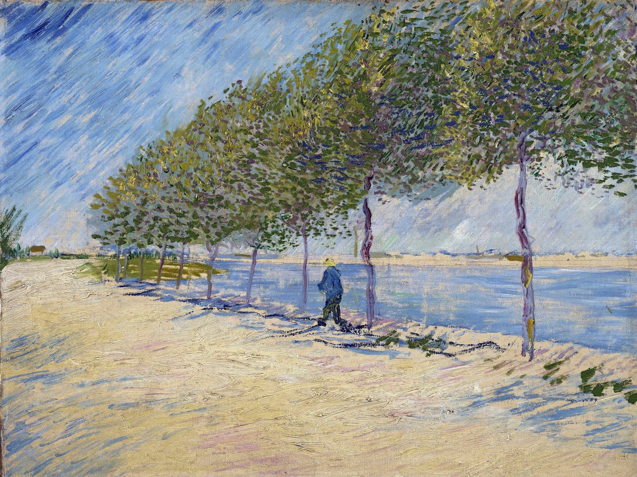 ""As margens do Sena, Paris"" Pintura de Vincent van Gogh (1853-1890) 1887 Amsterdam, Museu Van Gogh de Vincent van Gogh