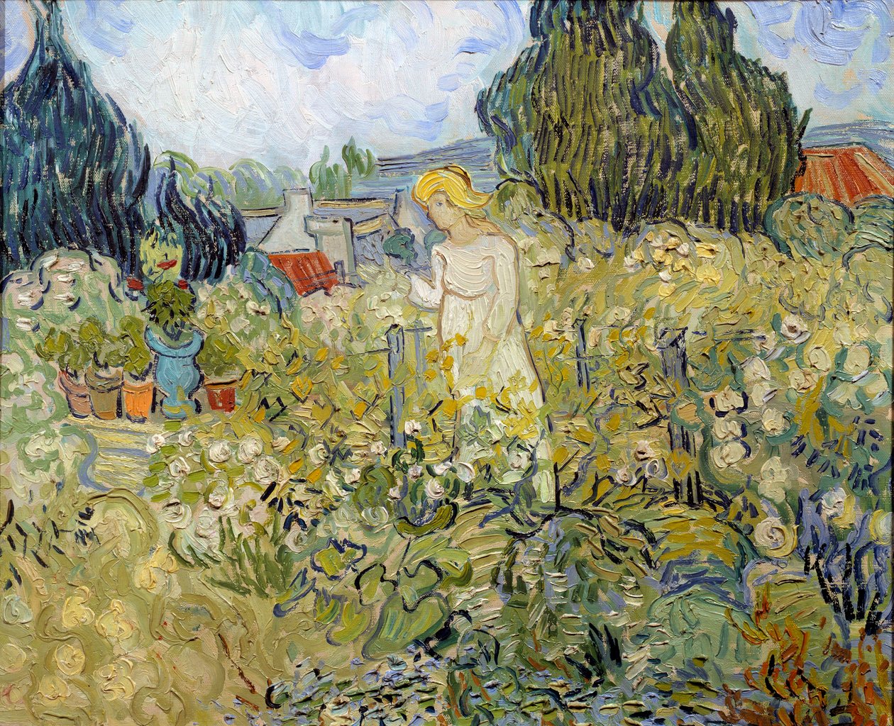 Mademoiselle Gachet no seu jardim em Auvers sur Oise (Auvers-Sur-Oise) Pintura de Vincent van Gogh (1853-1890) 1890 Sol. 0,46 x 0,55 m Paris, musee d