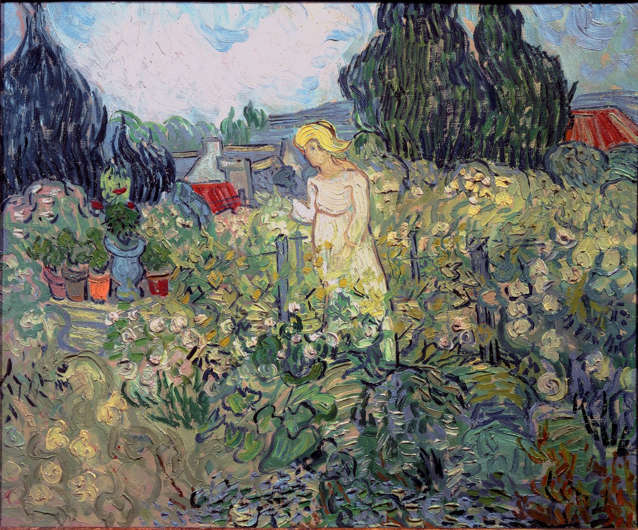 Miss Gachet no seu jardim em Auvers sur Oise de Vincent van Gogh