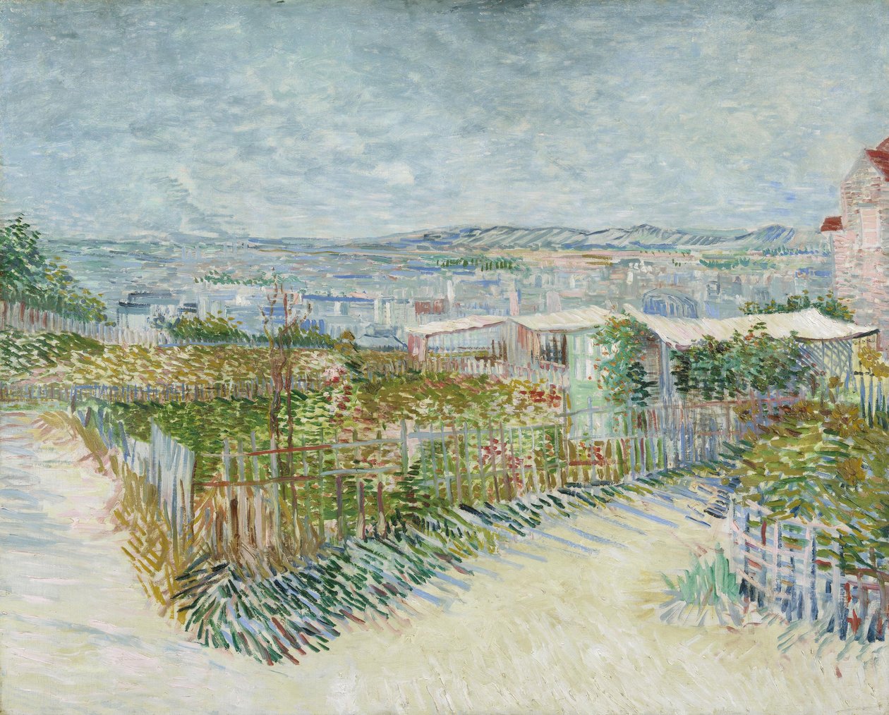 Montmartre: atrás do Moulin de la Galette de Vincent van Gogh