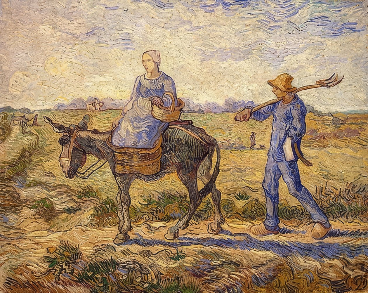 Amanhã. A caminho do trabalho. 1890 de Vincent van Gogh