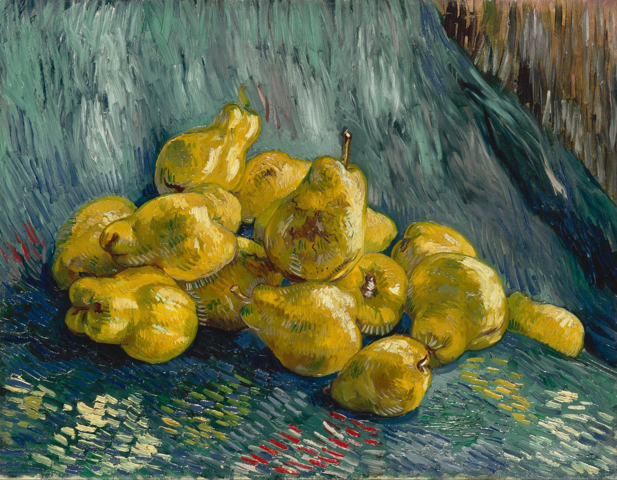 Pintura "Natureza morta com marmelos" de Vincent van Gogh (1853-1890) 1887-1888 Coleções de arte do estado de Dresden de Vincent van Gogh