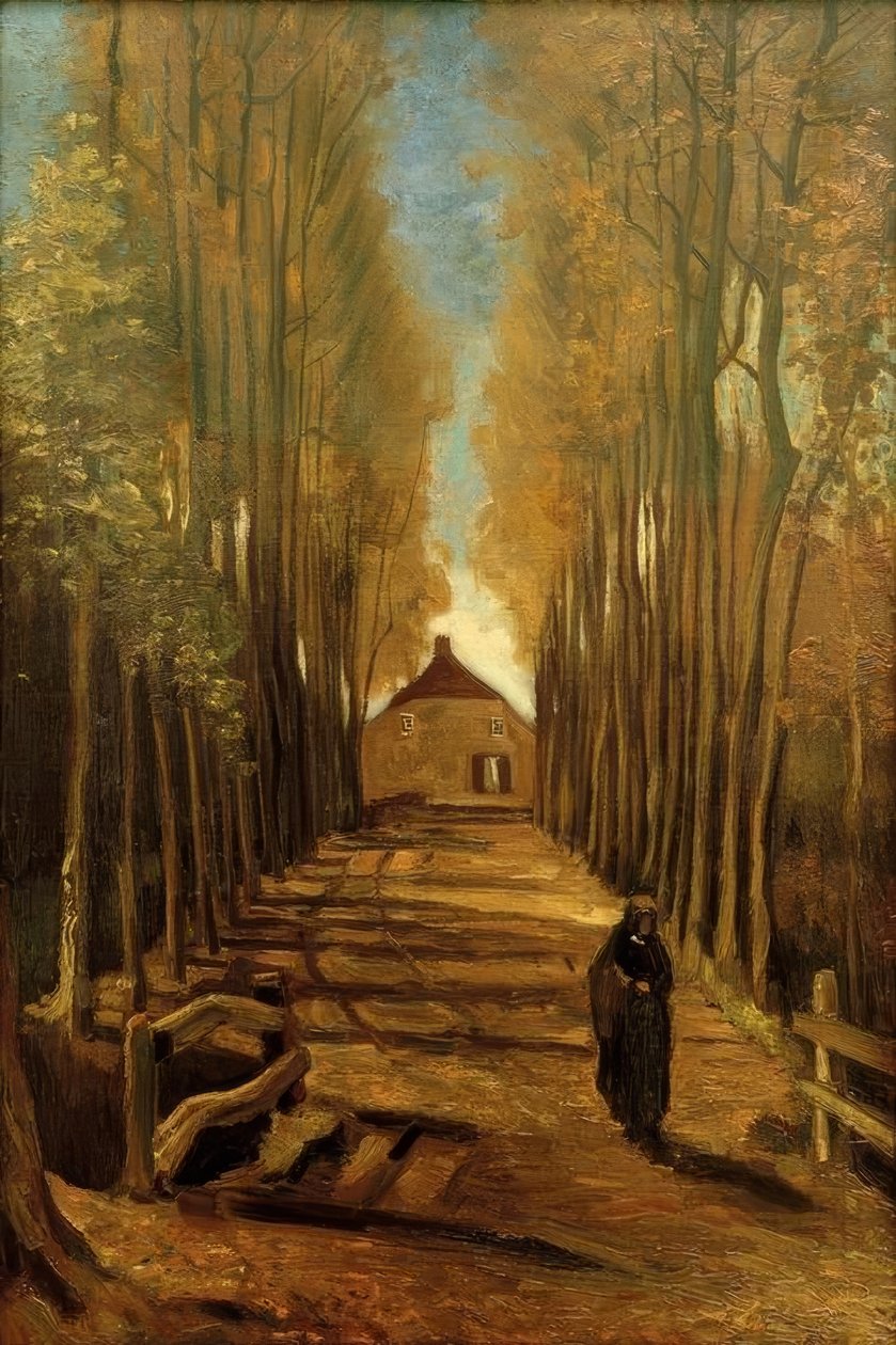 Avenida Álamo no outono de Vincent van Gogh