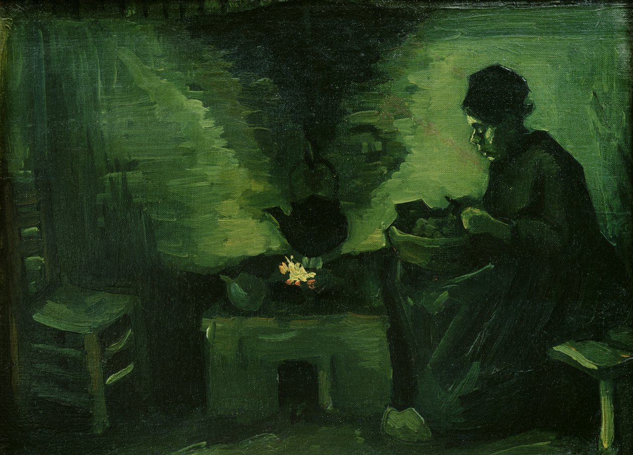 Camponesa da lareira, c.1885 (óleo sobre tela colocado a bordo) de Vincent van Gogh