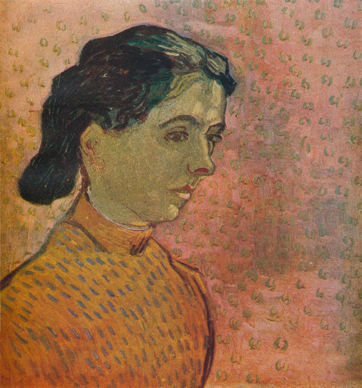 Retrato de jovem em fundo rosa, 1888 de Vincent van Gogh