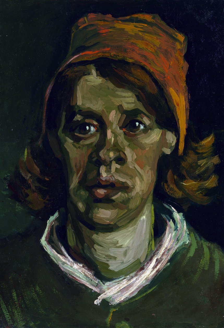 "" Retrato de uma mulher camponesa com capuz vermelho "" (cabeça de uma mulher camponesa com capuz vermelho) pintura de Vincent van Gogh (1853-1890) de Vincent van Gogh