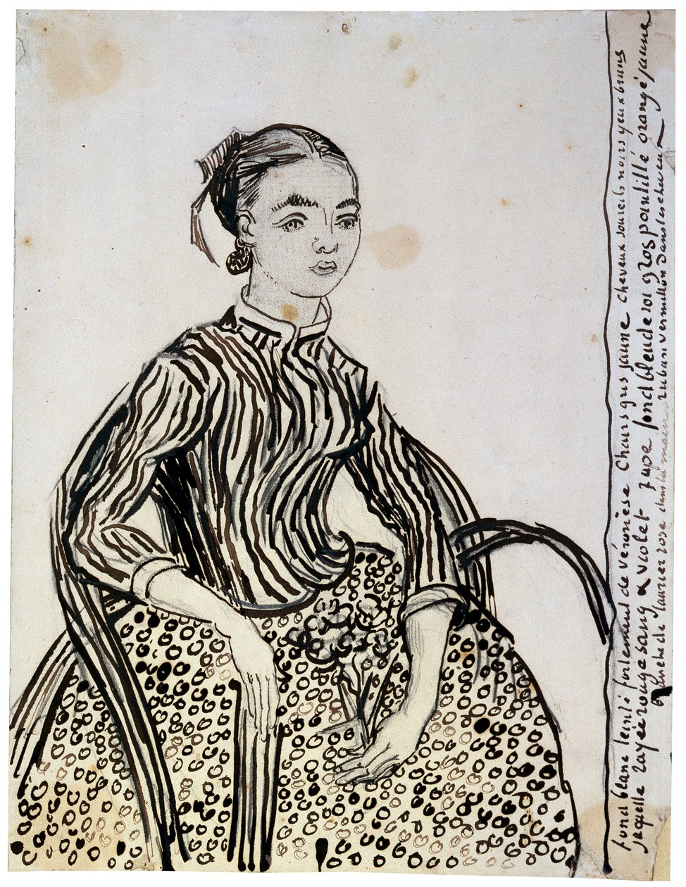 Retrato de uma jovem senhora La Mousmé, 1888. de Vincent van Gogh