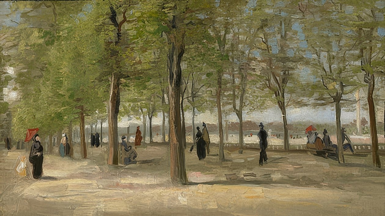 Passeio no Jardin du Luxembourg. 1886 de Vincent van Gogh