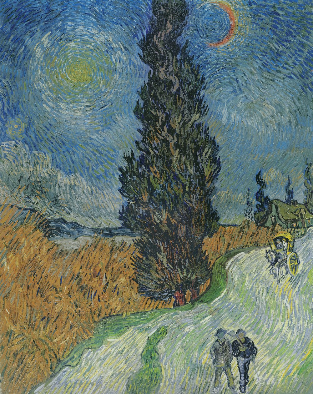 Estrada com ciprestes de Vincent van Gogh