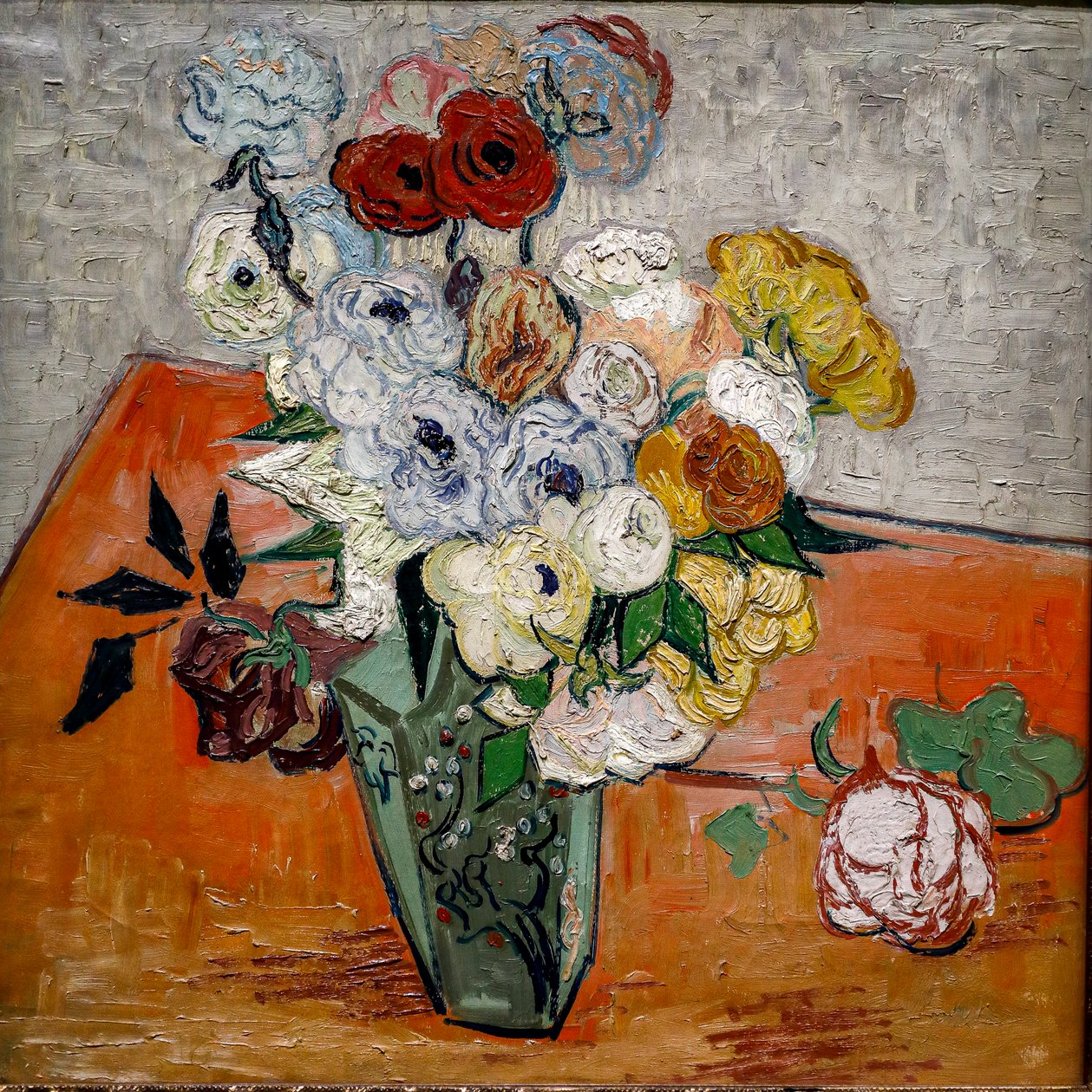 Rosas e flores do vento de Vincent van Gogh