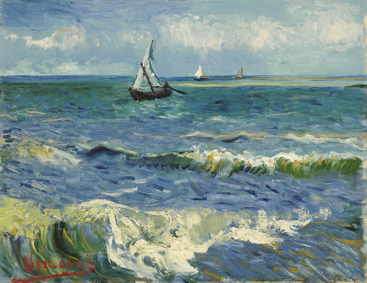 Paisagem marítima perto de Les Saintes-Maries-de-la-Mer de Vincent van Gogh