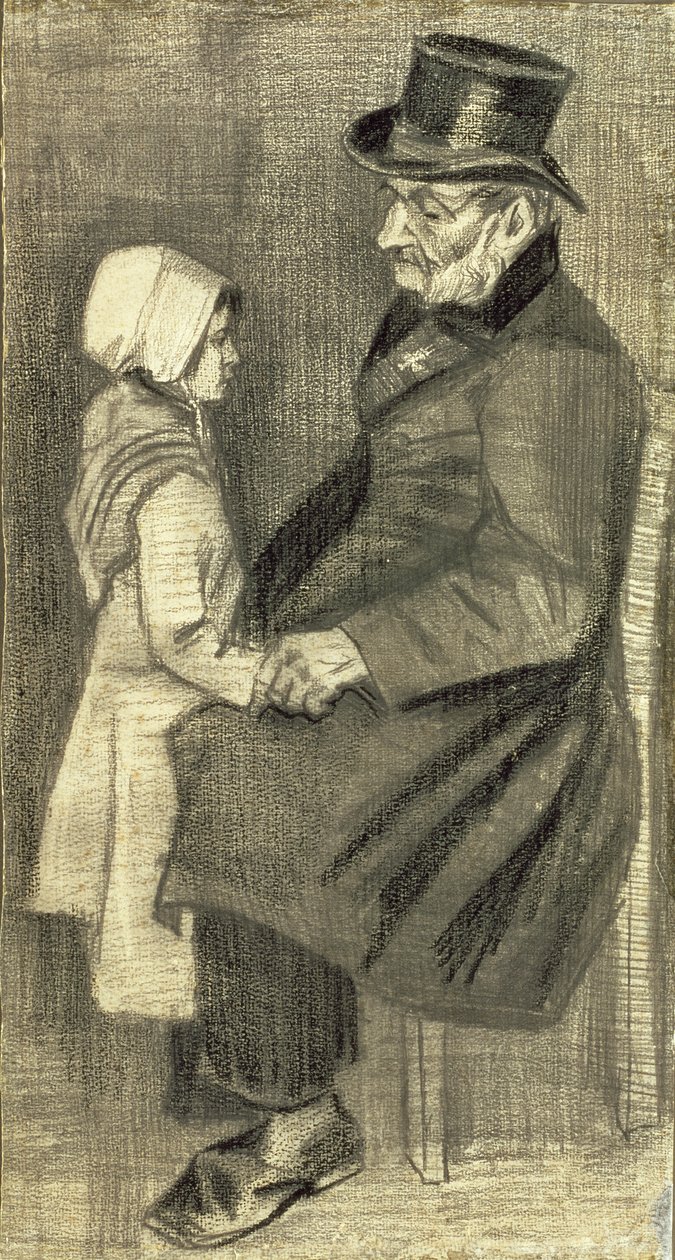 Homem sentado com sua filha, 1882 de Vincent van Gogh