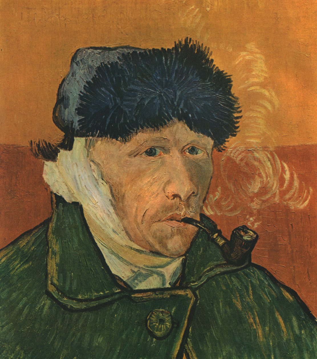Auto-retrato com orelha e tubo enfaixados, fevereiro de 1889, 1947. de Vincent van Gogh