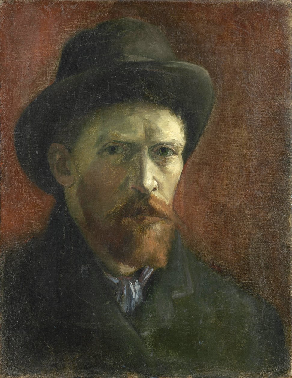 Auto-retrato com chapéu de feltro par Gogh, Vincent, van (1853-1890). Óleo sobre tela, tamanho : 41,5x32,5 de Vincent van Gogh