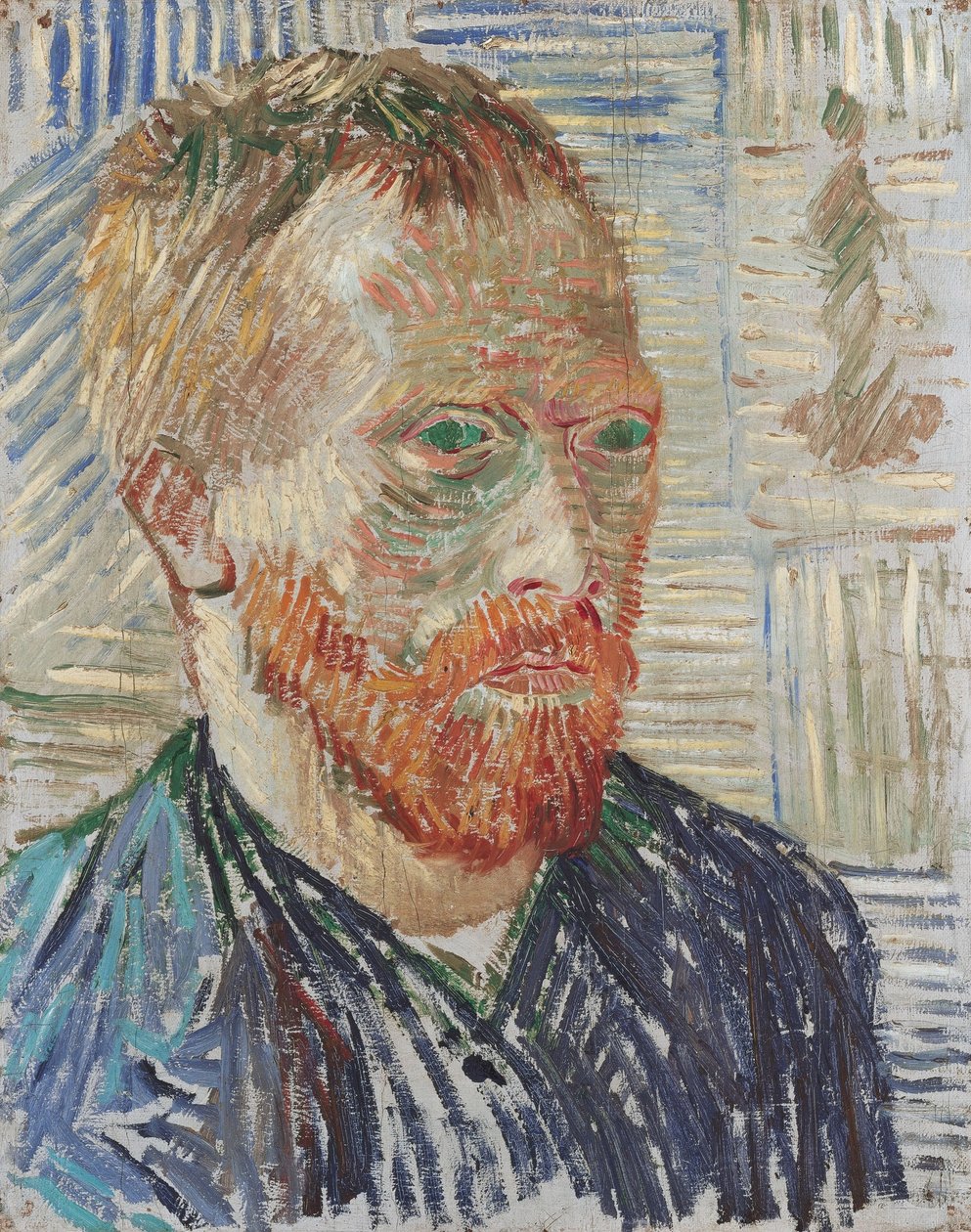 Autorretrato com impressão japonesa de Vincent van Gogh