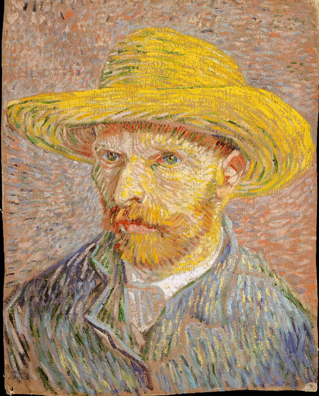 Autorretrato com chapéu de palha (anverso: A descascadora de batatas) de Vincent van Gogh