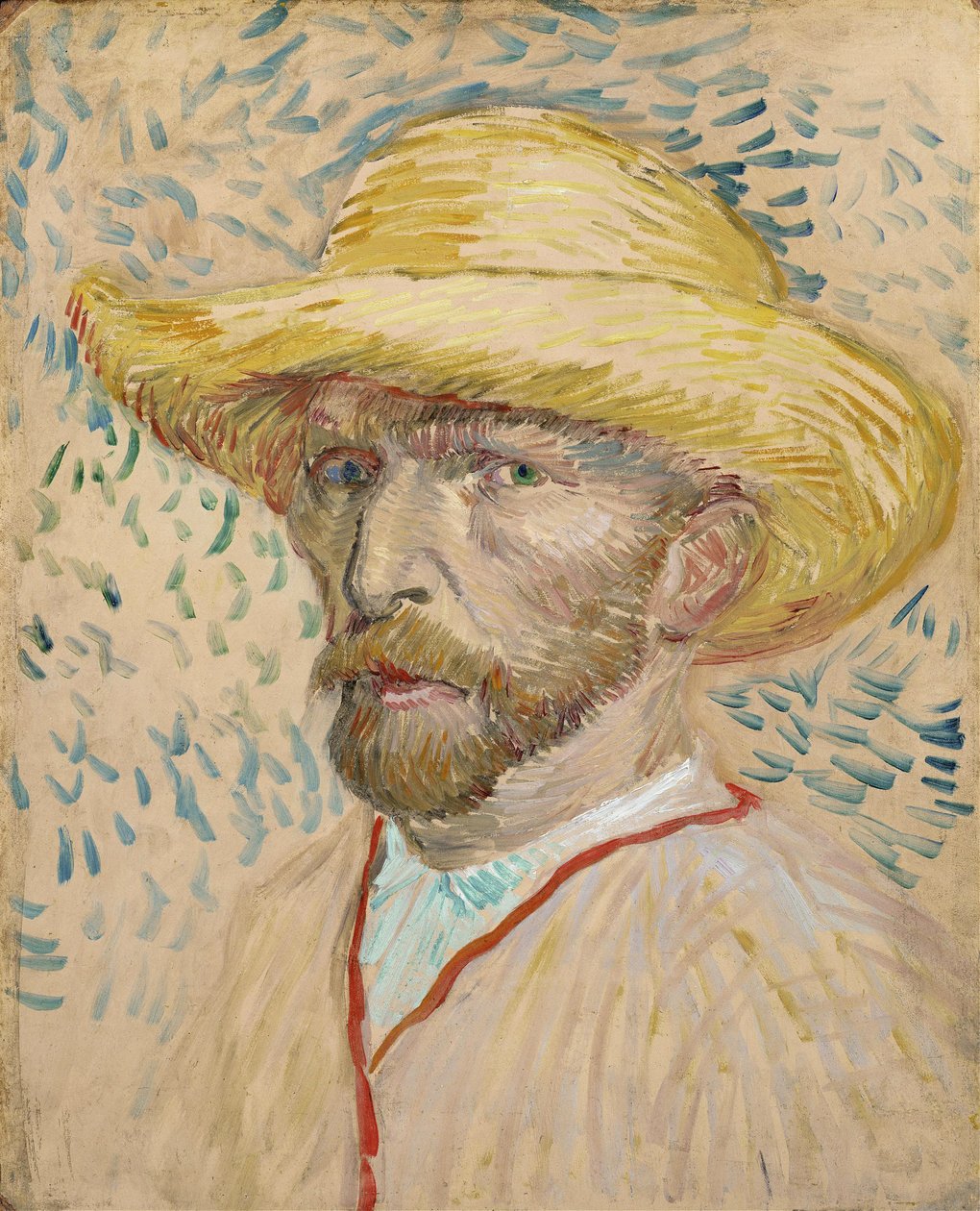 Autorretrato com Chapéu de Palha de Vincent van Gogh