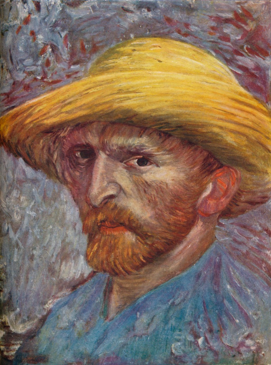 Auto-retrato com chapéu de palha, 1887 de Vincent van Gogh