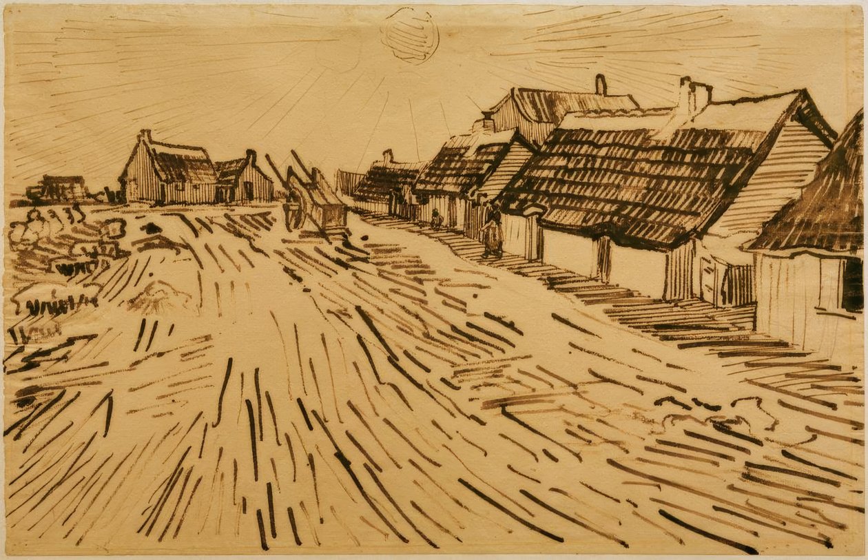 Casas ensolaradas em Les Saintes-Maries-de-la-Mer de Vincent van Gogh