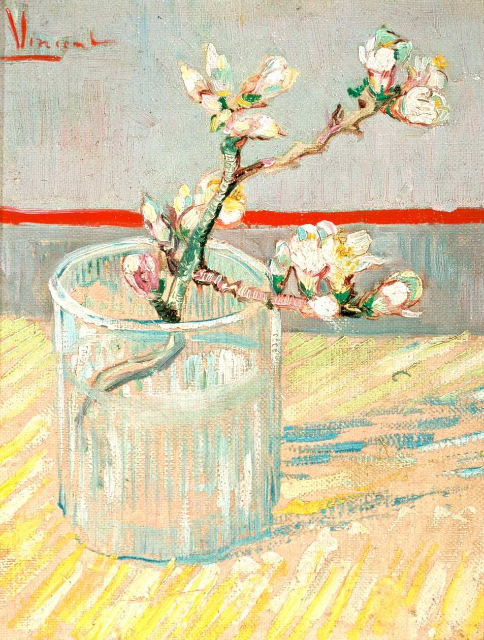 Raminho de amendoeira em um copo, 1888. de Vincent van Gogh