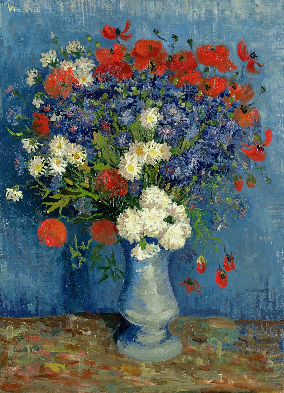 Still Life: Vaso com Cornflowers e Papoulas, 1887 de Vincent van Gogh