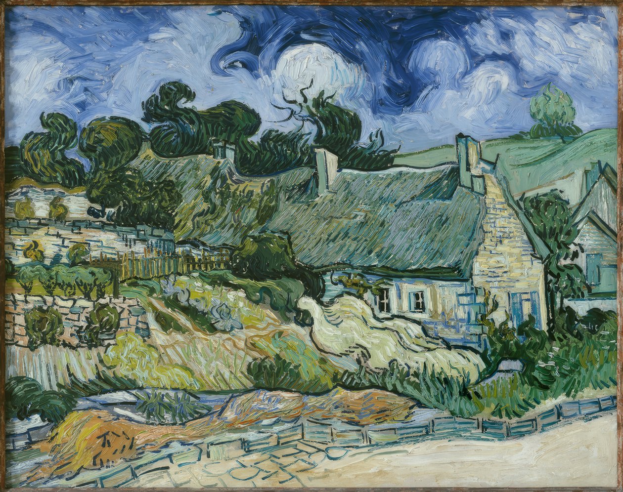 Casas de palha em Cordeville, Auverssur-Oise de Vincent van Gogh