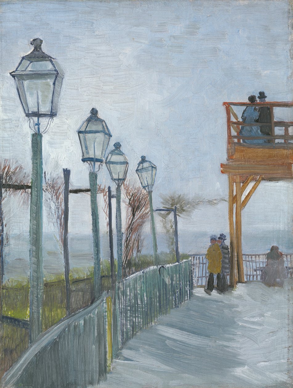 Terraço e miradouro do Moulin de Blute-Fin, Montmartre de Vincent van Gogh