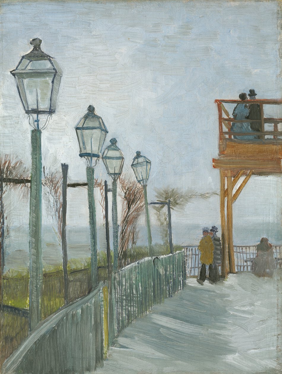 Terraço e deck de observação no Moulin de Blute-Fin, Montmartre, início de 1887 de Vincent van Gogh