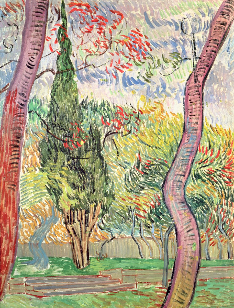 O Jardim do Hospital St. Paul, St. Remy, outubro de 1889 de Vincent van Gogh