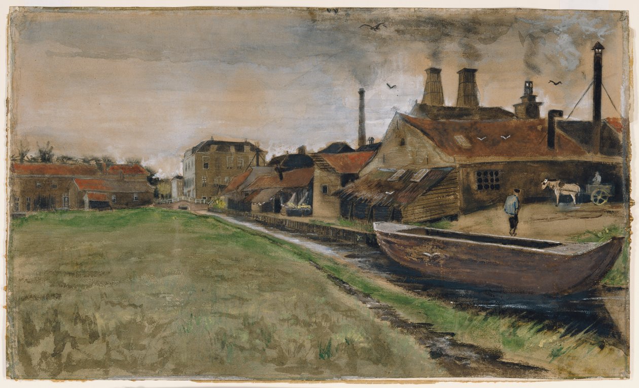 O moinho de ferro em Haia, 1882 de Vincent van Gogh