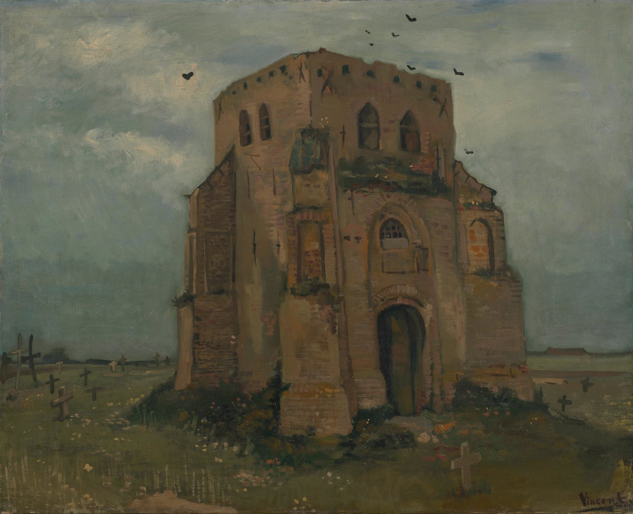 A torre da igreja velha em Nuenen de Vincent van Gogh