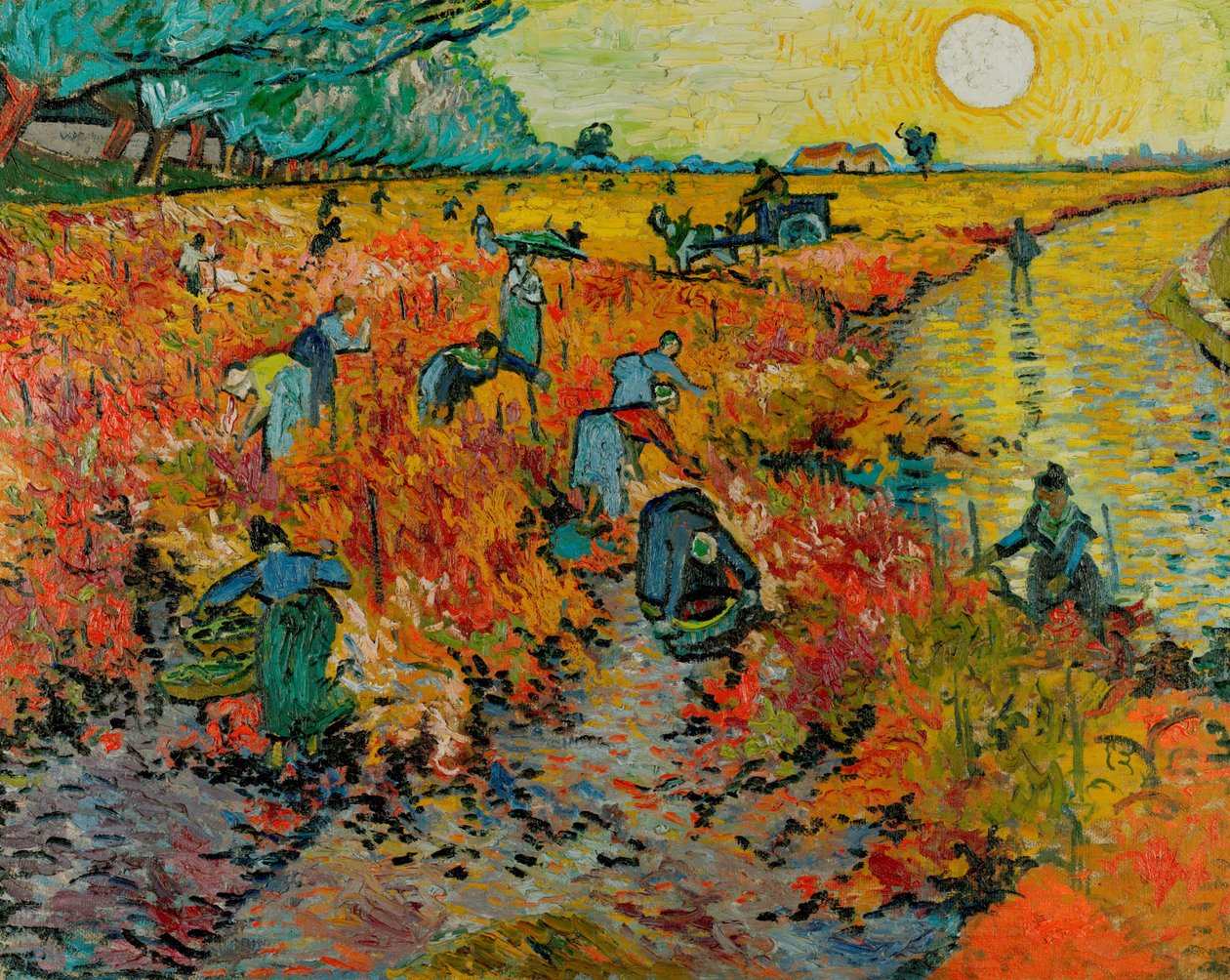The Red Vineyard / Red Vineyard em Arles (Montmajour) de Vincent van Gogh
