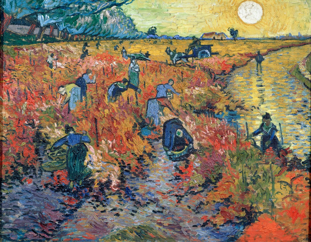 Os vinhedos vermelhos em Arles, 1888. de Vincent van Gogh