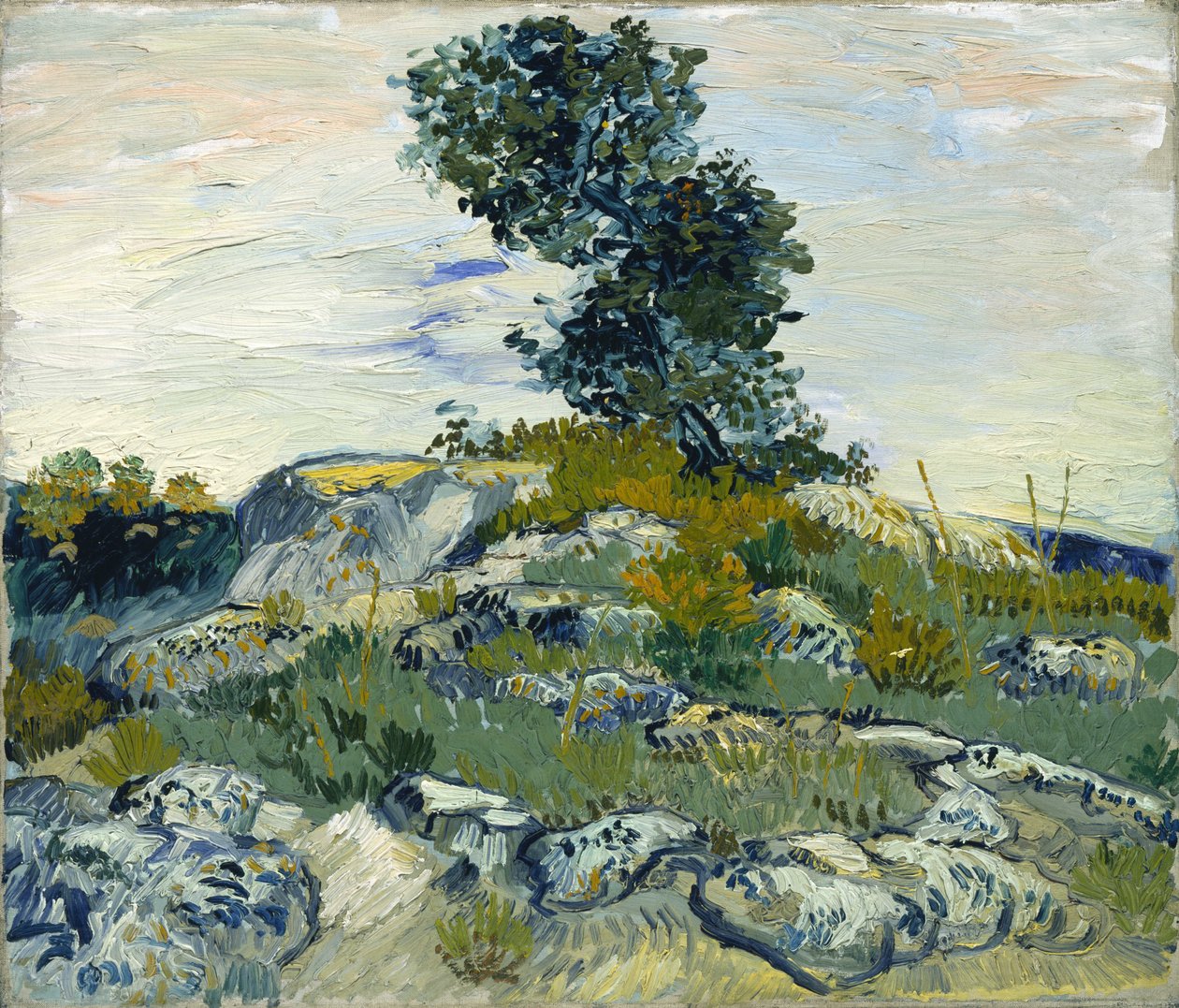 As rochas / Rochas com carvalho de Vincent van Gogh