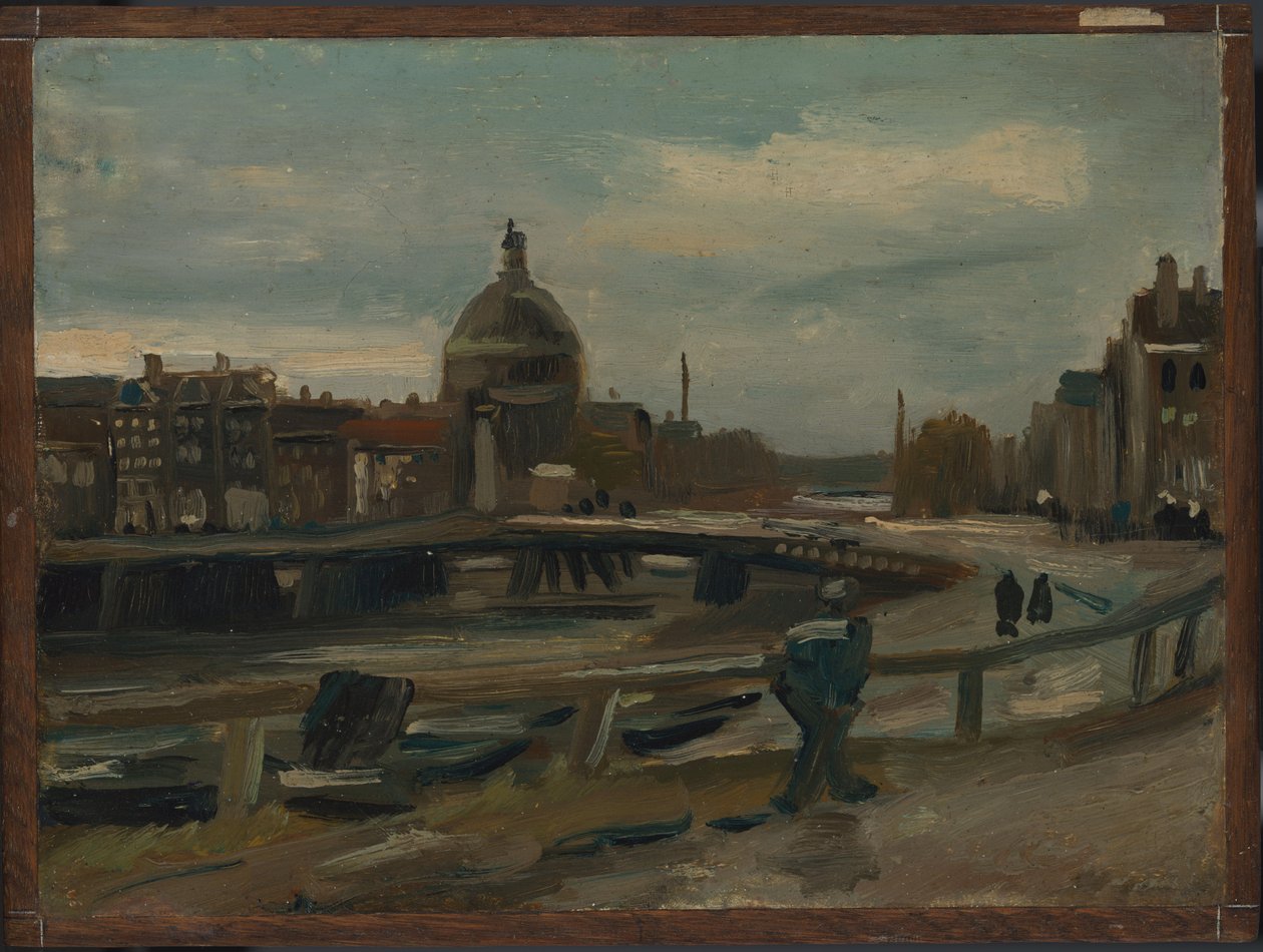 O Singel perto da igreja luterana em Amesterdão de Vincent van Gogh