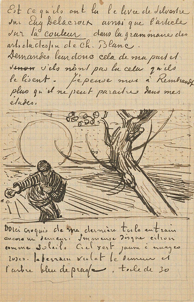 O Semeador, Carta a Theo de Arles, c. 25 de novembro de 1888 de Vincent van Gogh