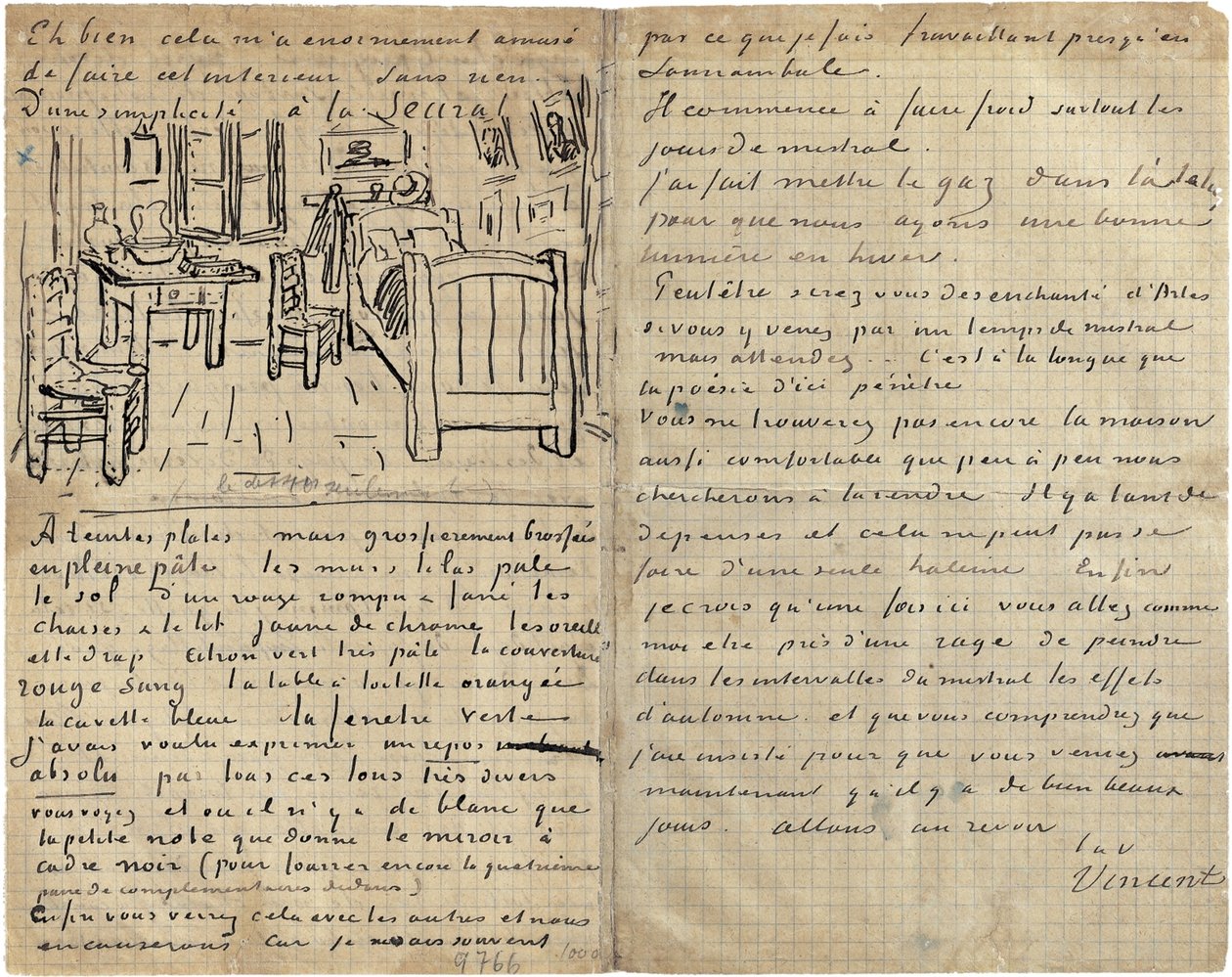 O quarto, Carta a Paul Gauguin de Arles, quarta-feira, 17 de outubro de 1888 de Vincent van Gogh