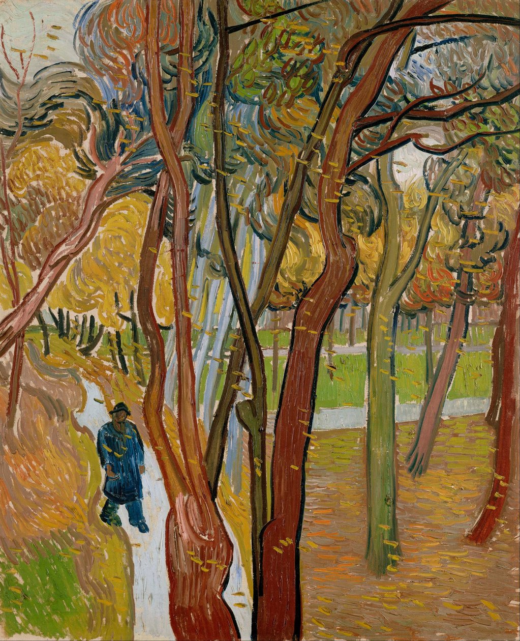 O jardim do Hospital de São Paulo («A queda das folhas») de Vincent van Gogh