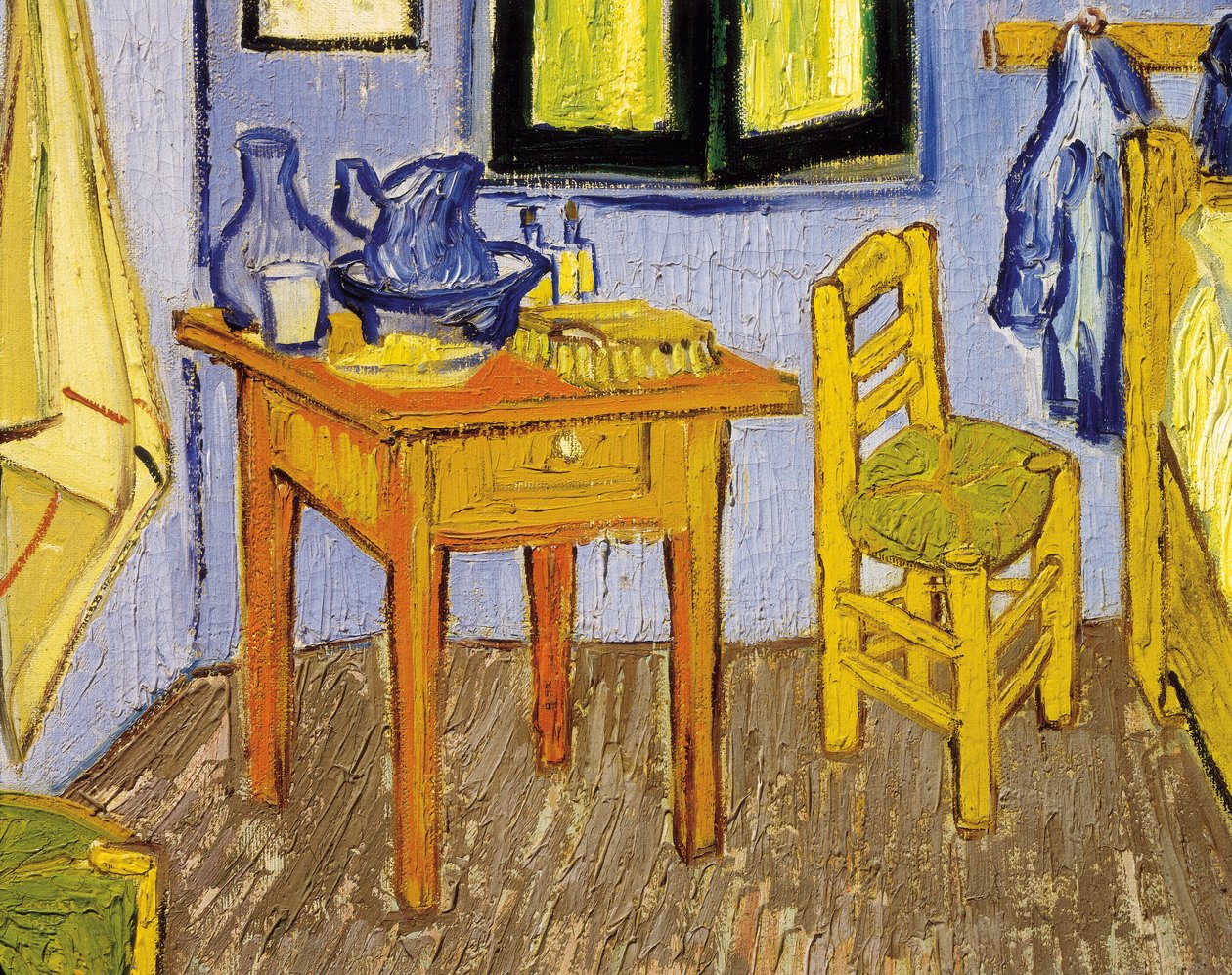 O quarto de Vincent Van Gogh em Arles (detalhe) 1889 (óleo sobre tela) de Vincent van Gogh