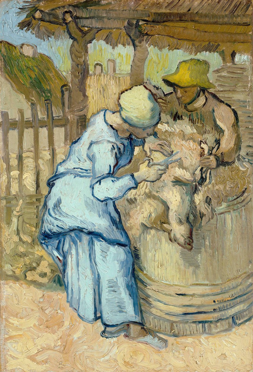 O tosquiador de ovelhas depois de Millet, 1889 de Vincent van Gogh