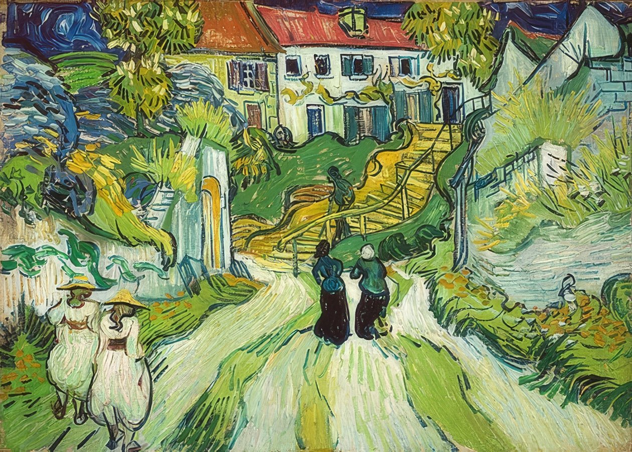 Escadas em Auvers. 1890 de Vincent van Gogh
