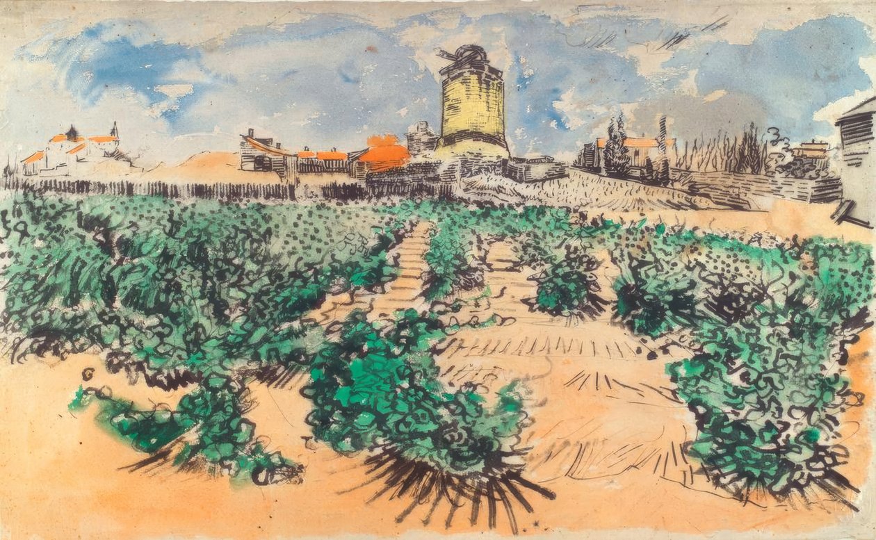 Van Gogh - Mill por A.Daudet Fontvieille de Vincent van Gogh