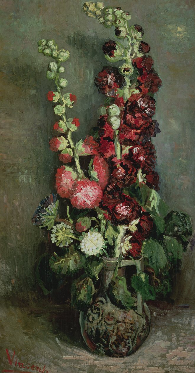 Vaso de malva-rosa, 1886 de Vincent van Gogh